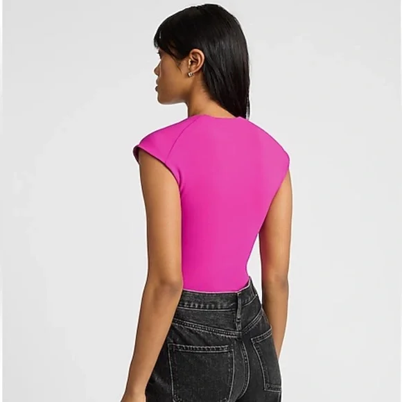 NWT Express Compression Square Neck Fuchsia Bodysuit XL - Picture 4 of 6